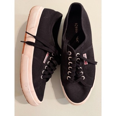 Superga 2750 Cotu Classic Black Canvas Sneakers Women s 10 Men s 8.5