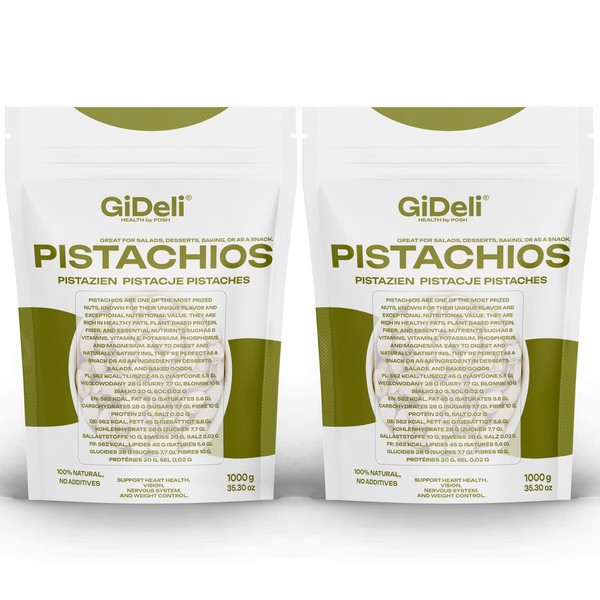 Pistachos 2kg Salados Tostados con Cáscara Vegano Keto Rico en Proteínas Natu...