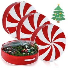 4 Pcs Christmas Wreath Storage Bag Wreath Storage 24 Inch Cute Lollipop