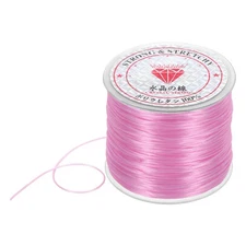 Elastic String for Bracelets, 0.8mm Stretch Bead Cord Pink, 100m