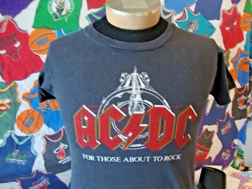 AC/DC For Those About to Rock Band Tee Concert Amer 1980s vintage concert t-shirt, vintage, single stitch, B+ condition