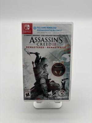 Assassin's Creed III Remastered (Nintendo Switch) Code in Box ONLY NO Cart New