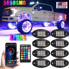 8pods Rgb Led Rock Lights Kit Underbody Light Bluetooth Underglow Remote Control