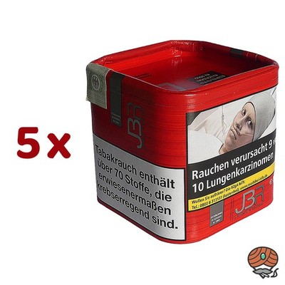JBR Red (J. Brumft & Radford) Zigarettentabak/Drehtabak/Stopftabak Dose 5x 50g