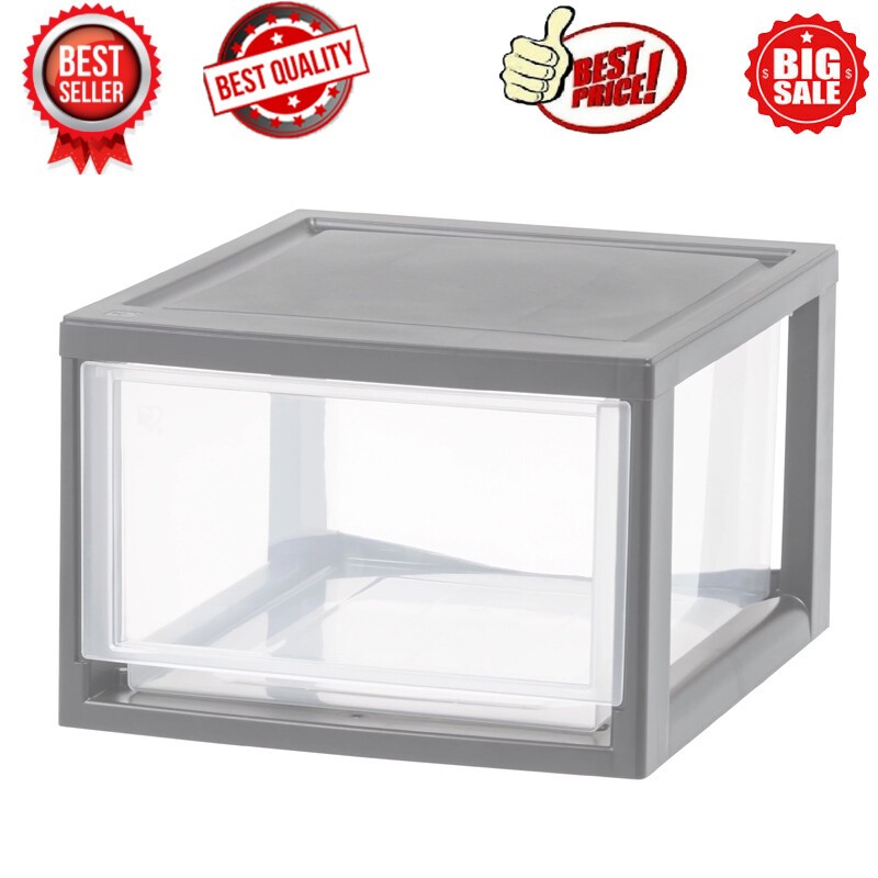 14.5 Qt Medium Stackable Storage Drawers for Bathroom Office Modular Space-saving