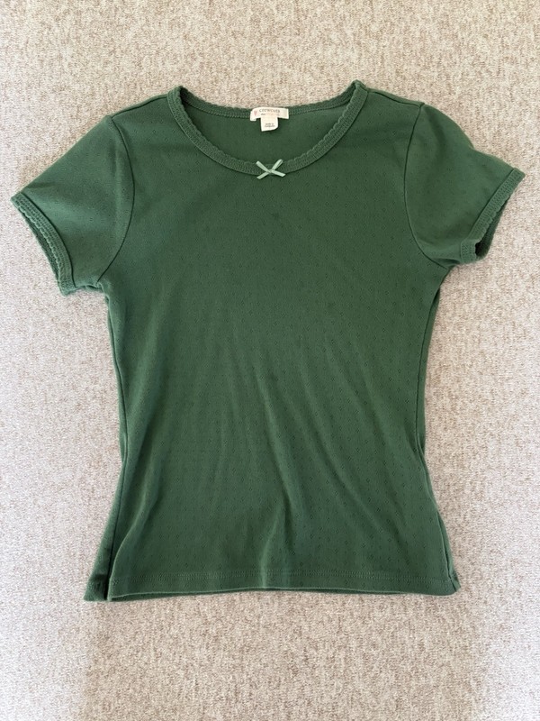 J. Crew Crewcuts Green Pointelle Tshirt, 12-14