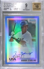 2010 Bowman Chrome USA Stars Blue Refractor 56/99 Bubba Starling BGS 9 Auto u2h