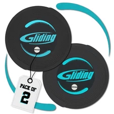 Discs for Working Out - Black - Sliding Discs for Carpet Floors, 1 Pair, Auth...
