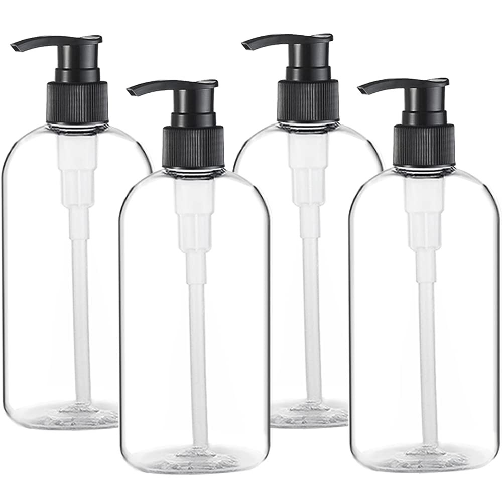 Dispenser 4 Pack 16oz/500ml 16.9 Oz, 4 Pack, Clear