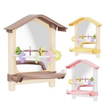 Bird Parrot Mirror Toy Swing Hanging With Perch For Parrot Parakeet Toys