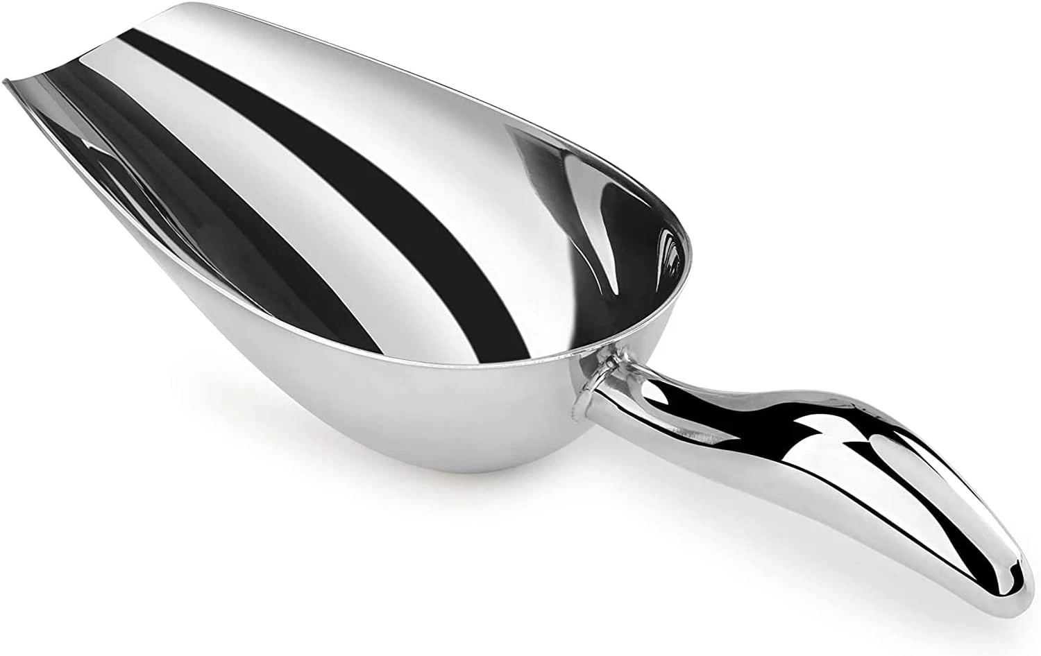 Stainless Steel Ice Scoop - Small, Thick, Dishwasher Safe, 6 OZ