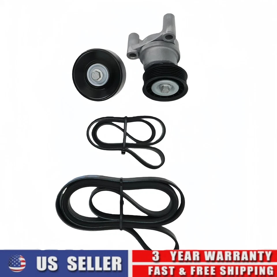 4PCS New Serpentine Belt Drive Component Kit for Chevy Silverado 3500 HD GMC - Imagem 2 de 4