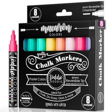 Liquid Chalk Markers - Pack of 8 Macaron Pastel 6mm Tip - Dual Tip Fine  Bol...