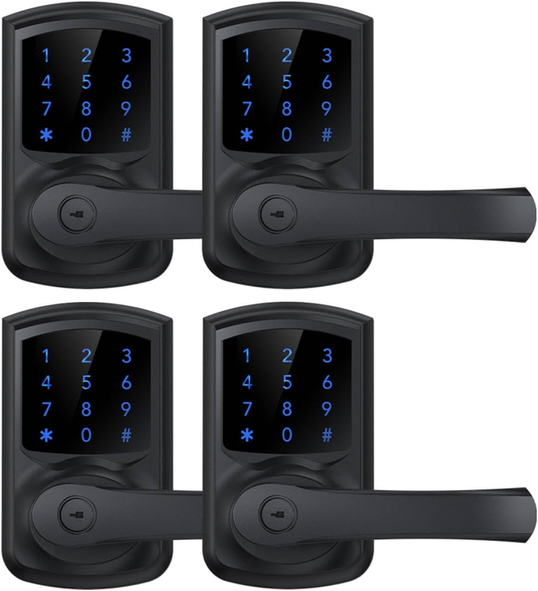 Smart Keyless Entry Door Lock with Touchscreen Keypad & Handle