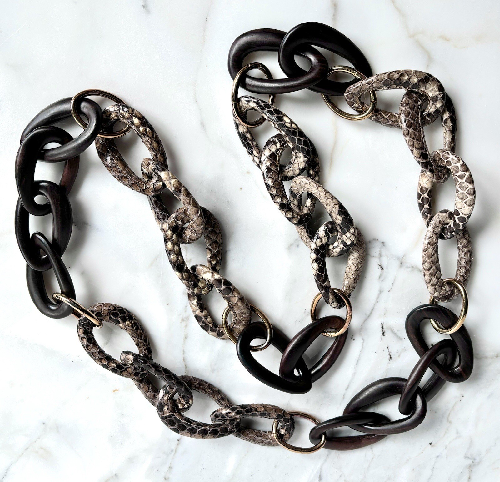 ITALIAN STERLING SILVER, PYTHON, EBONY LINK STATE… - image 8