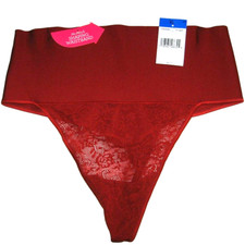 Maidenform Women's Tame Your Tummy Lace Thong Panties XL Vintage Car Red New