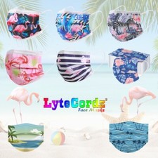 Face Mask Flamingos and Palm Trees Patterns Disposable Surgical 3 Ply