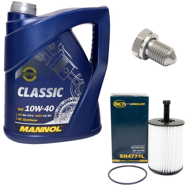 MotoröL ÖLfilter SH4771L 10W40 5Liter + ÖLablassschraube FüR Seat Audi Skoda VW-image