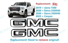 Front Rear Gloss Black White Emblem 2019-2026 Gmc Sierra 15002500hd3500hd Canyon Front Rear Gloss Black White Emblem 2019-2026 Gmc Sierra 15002500hd3500hd Canyon