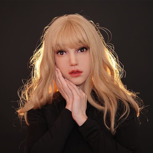 Silicone Headgear Female Make Up With Eyes Cosplay Transgender Adjustable Size - Picture 8 of 12