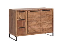 Bad Waschtisch Sydney I Akazie hell massiv Holz Badmöbel Waschplatz Schrank