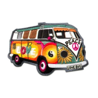 MONO-QUICK GMBH Aufnäher / Bügelbild - Hippie Bus Love Peace Auto - bunt - 7,2x4,8cm - Patch