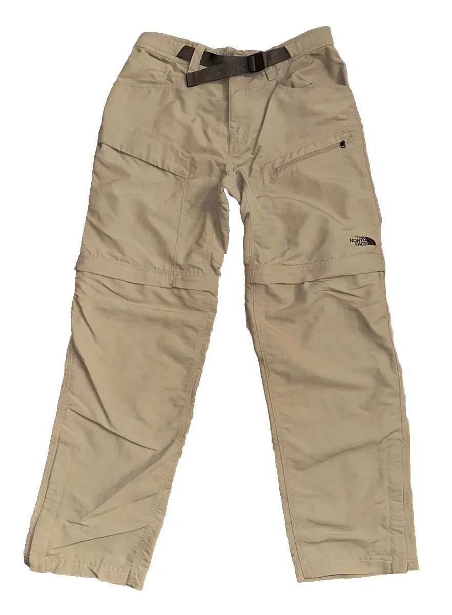 The North Face Convertible Belted Hiking Pants Mens Khaki Tan Stretch Sz S 31x30