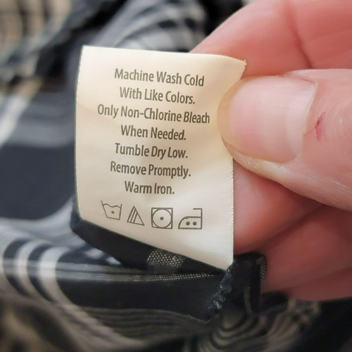 Jack Daniels Button Front Shirt, Men XL, Black & White Plaid, Logo Patch, SS,EUC - Picture 10 of 14