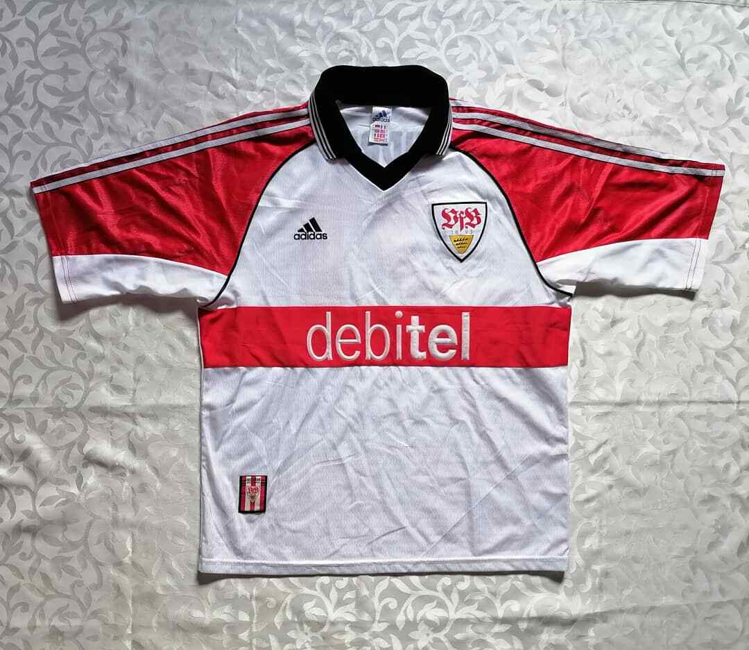 VFB STUTTGART 1999/2000 HOME FOOTBALL SHIRT #21 JOCHEN ENDRESS