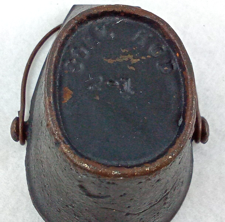 Coal Bucket Ashtray Cast Iron Wire Handle Spout Black Miniature Toy