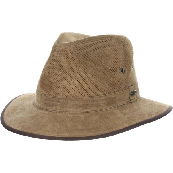 New Stetson Men Safari Fedora Hat XL Suede Leather Vented Sun