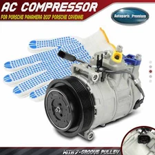 AC A/C Compressor w/ 7-Groove Pulley for Porsche Panamera 2017 Porsche Cayenne