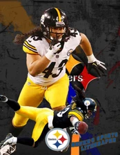 Pittsburgh Steelers  Lithograph print of  Troy Polamalu  