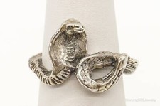 Vintage Cobra Snake Sterling Silver Ring - Size 5.25