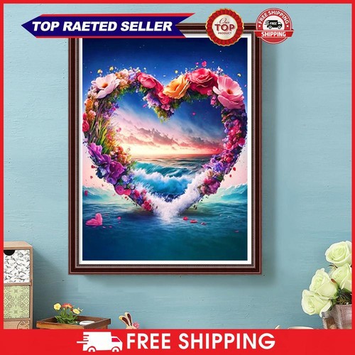 5D DIY Full Round Drill Diamond Painting Rose Wreath Kit Home Decor ...