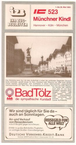 Ihr Zugbegleiter (IZB-DB) IC 523 "Münchner Kindl": Hannover - München, Mai 1983 - Bild 1 von 1