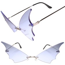 Butterfly Wings Unique Funky Party Rave Festival Costume Blue Lens Sunglasses