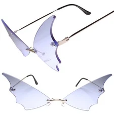 Butterfly Wings Unique Funky Party Rave Festival Costume Blue Lens Sunglasses