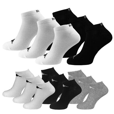 3 Paar Kappa Herren Sneaker Socken Sport Fitness Strümpfe Schwarz Weiß