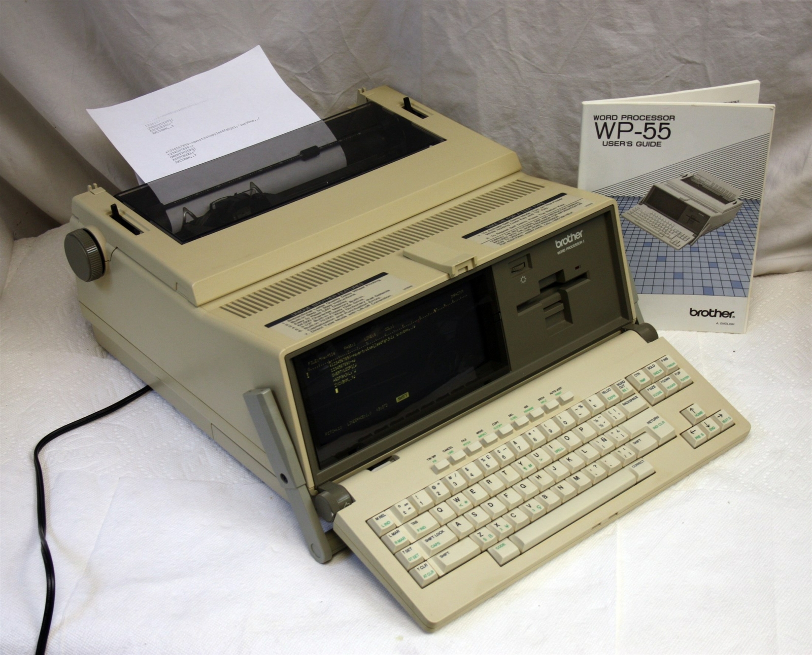 Vintage Brother WP55 Word Processor, wide CRT, Daisywheel Printer