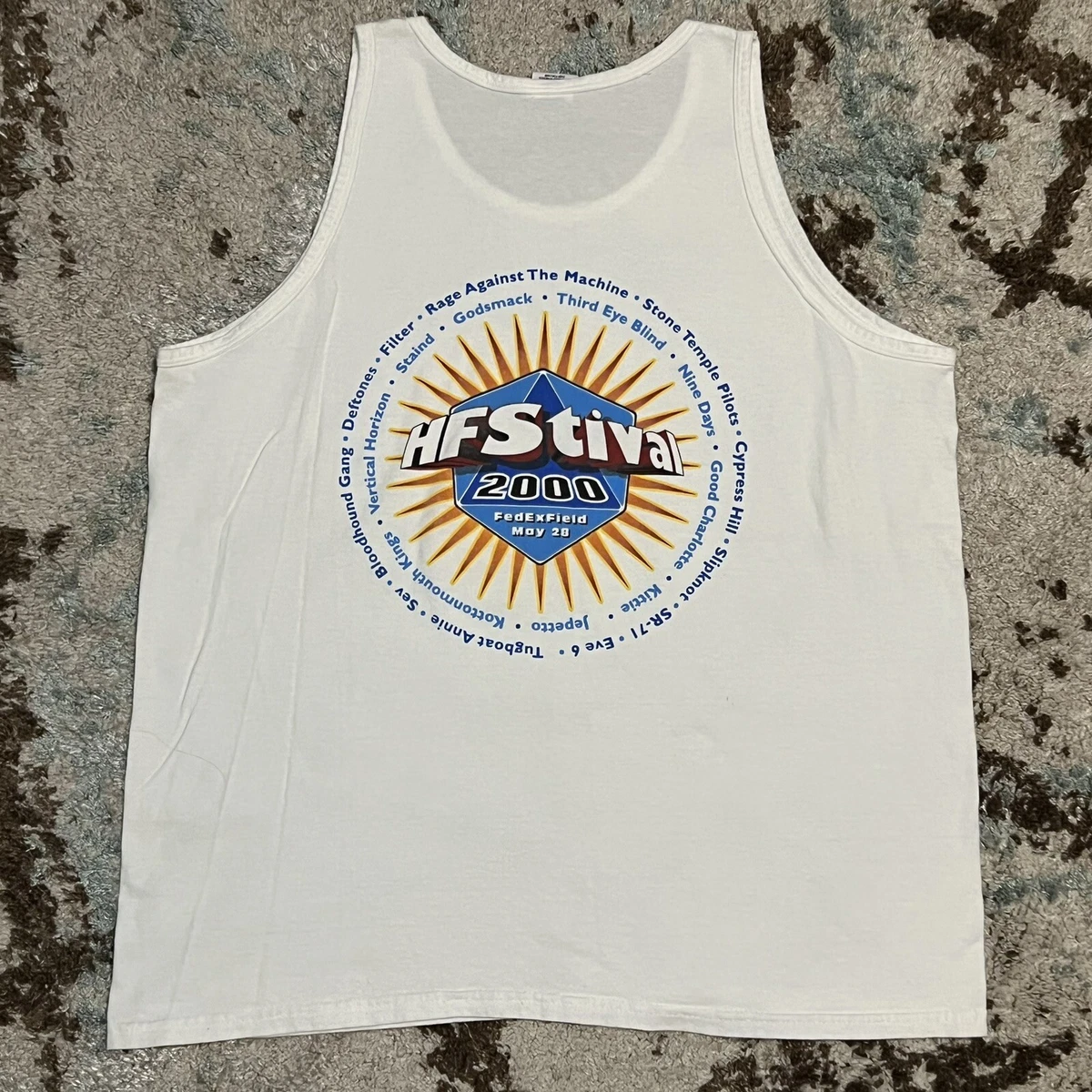 Vintage 2000 HFstival HFS 99.1 Band Tank Top Size XL Double Sided