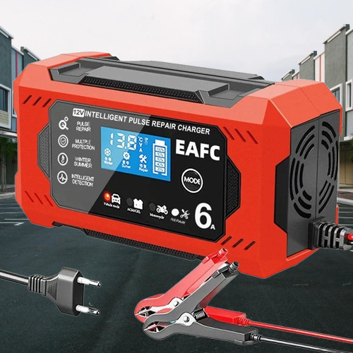 Chargeur de batterie de voiture et moto 12V portable compact