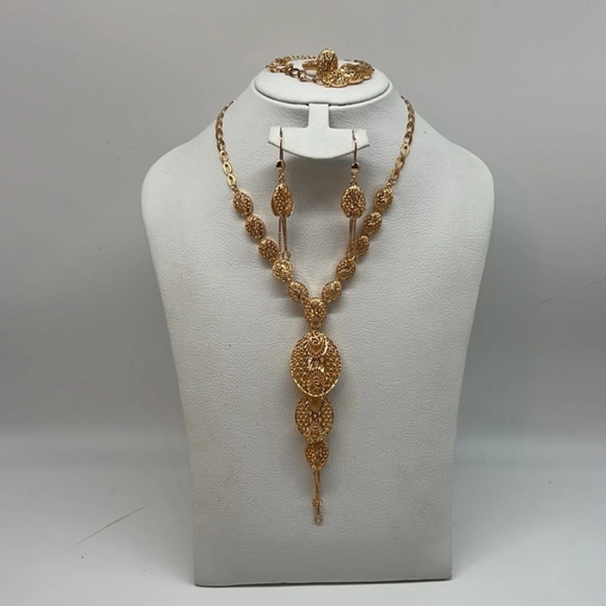 Silver Gold Plated Long Necklace – Nakoda Payals