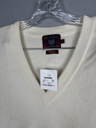Byron Nelson Eleven Straight Men's Sweater Vest XL Ivory Cream V Neck Golf 3715 - Picture 3 of 12