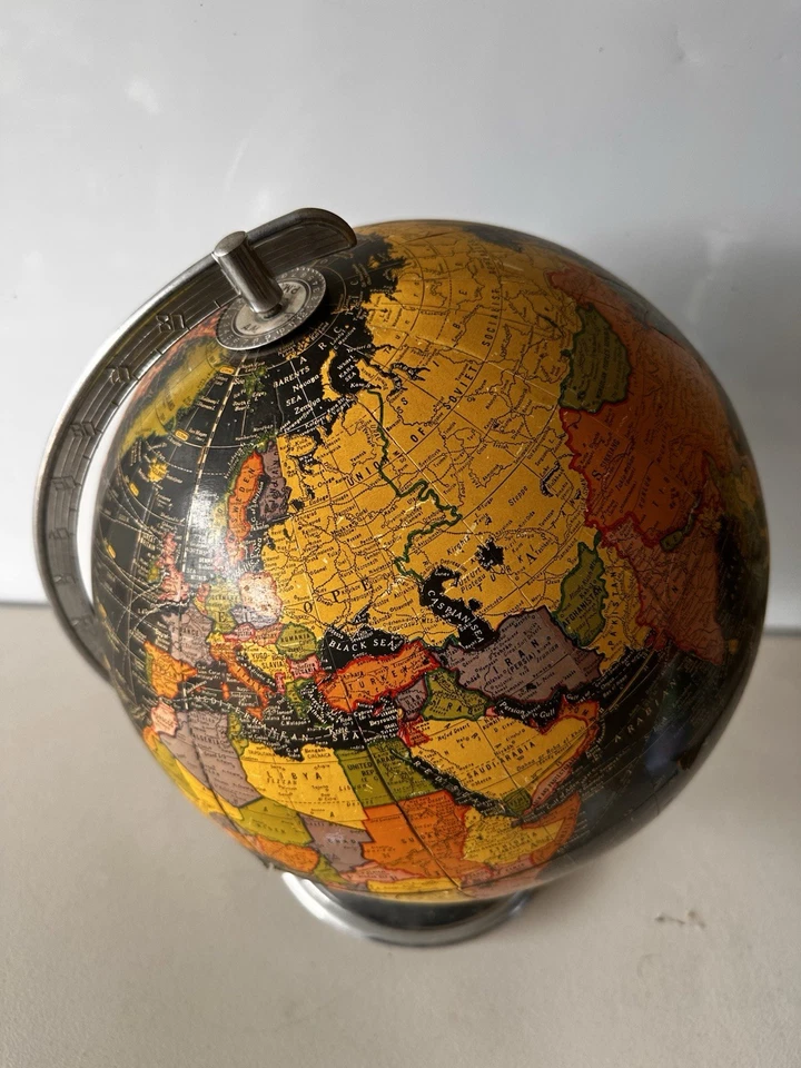 Black Oceans Cram’s 12" Universal Terrestrial Globe No 3 MCM - Image 3 of 4