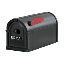 The Hampton Mailbox Durable Plastic Easy Install Flag Included Black