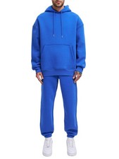 Blue Track Suits Mens Long Sleeve Sweatsuit Men's Casual Jogging Hoodie And S...