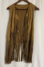 4 Pc 60 s/70 s Women s Hippie Costume, Fringe Vest,Tassel Cardigan, XL J-1389