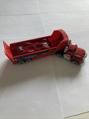 HOT WHEELS TRUCKIN TRANSPORTER LONG NOSE DAY CAB TRUCK (N8750) ROT, siehe Bilder.