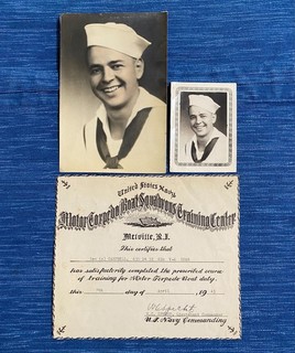 WWII 1943 US Navy Motor Torpedo Boat Squadron Training Certificate & Photo USN